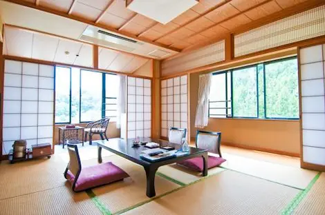 All'interno di un ryokan in Giappone.