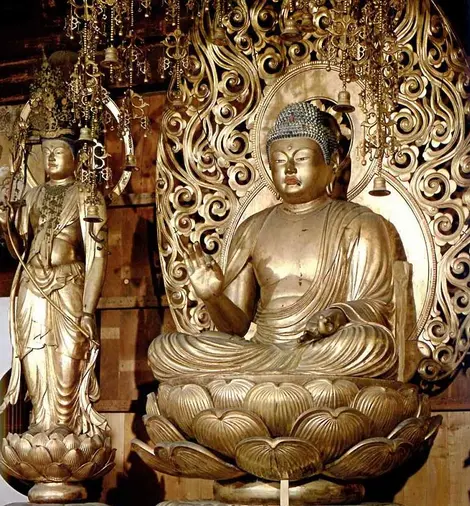 Une statue de Bouddha.