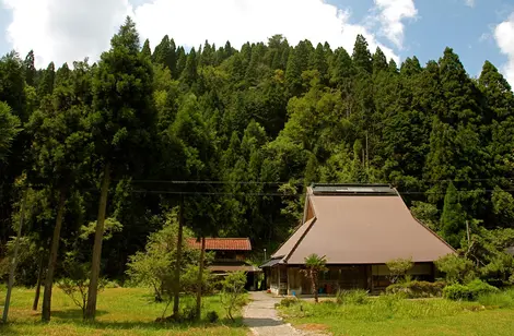 Lontano dalla città, le minka respirano la tranquillità della campagna del vecchio Giappone.