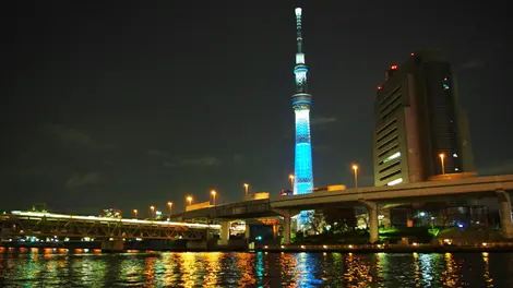 The 634 meters high Tokyo Sky Tree in Sumida.