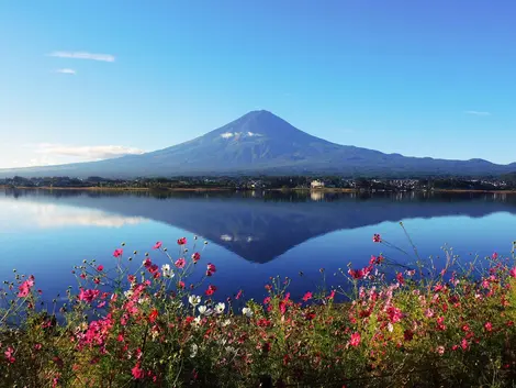 El Monte Fuji desde el lago Kawaguchi. El Monte Fuji desde el lago Kawaguchi.