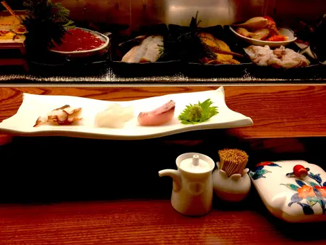 El restaurante de sushi Dokorogou en Fukuoka.