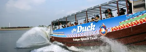 Le grand plongeon, moment où le bus Sky Duck devient un bateau.