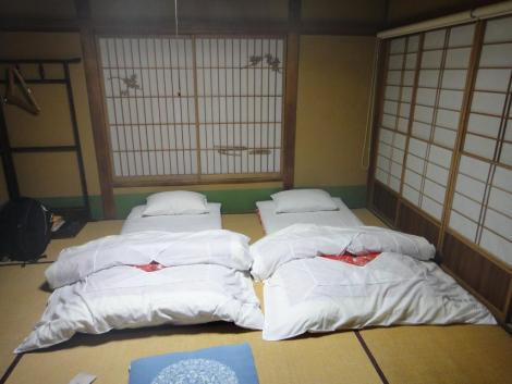 Los futones de un ryokan.