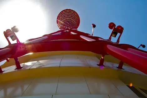 Kobe Port Tower seen from the ground.