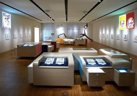 The Doraemon museum offers numerous boards of famous manga Fujiko F. Fujio designed by.