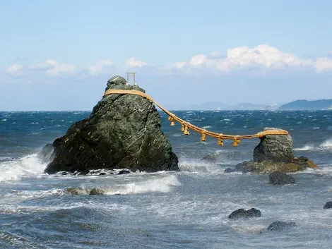 The "married couple rocks" of Meoto Iwa The "married couple rocks" of Meoto Iwa