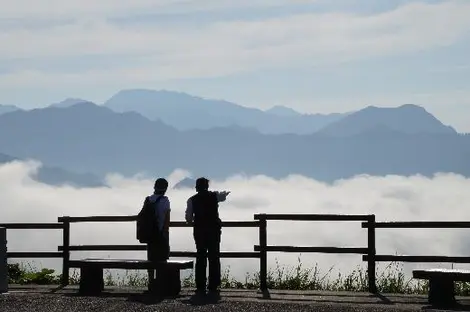 La "mer de nuages" visible depuis Kunimigaoka, à côté de Takachiho.