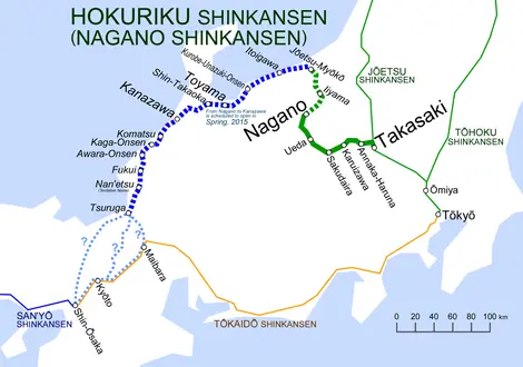 La nouvelle ligne Hokuriku Shinkansen relie Nagano à Kanazawa La nouvelle ligne Hokuriku Shinkansen relie Nagano à Kanazawa