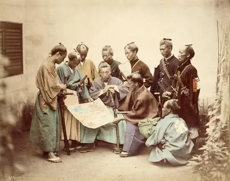 Ancienne photographie de Samourais Ancienne photographie de Samourais