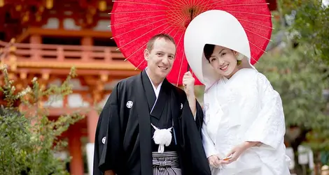 Foto de matrimonio al estilo  japonés.