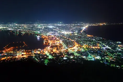Vue d'Hakodate la nuit Vue depuis le mont hakodate