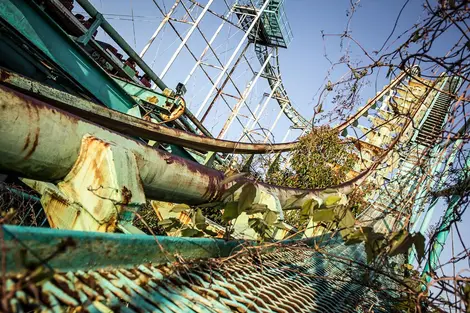 Une partie du grand huit de Nara Dreamland Une partie du grand huit de Nara Dreamland