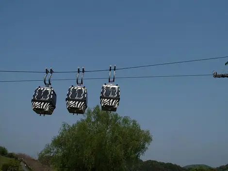 El teleférico que sobrevuela el Himeji Central Park El teleférico que sobrevuela el Himeji Central Park