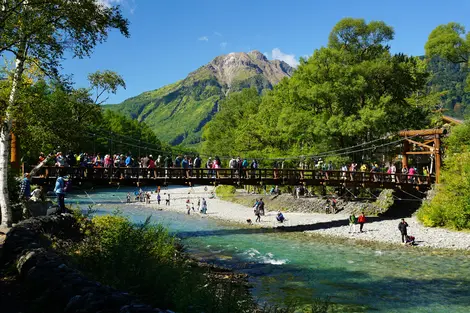 Kappabashi Bridge at Kamikochi paves the way for ascent of peaks