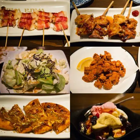 Choix de plats dans un izakaya Choix de plats dans un izakaya