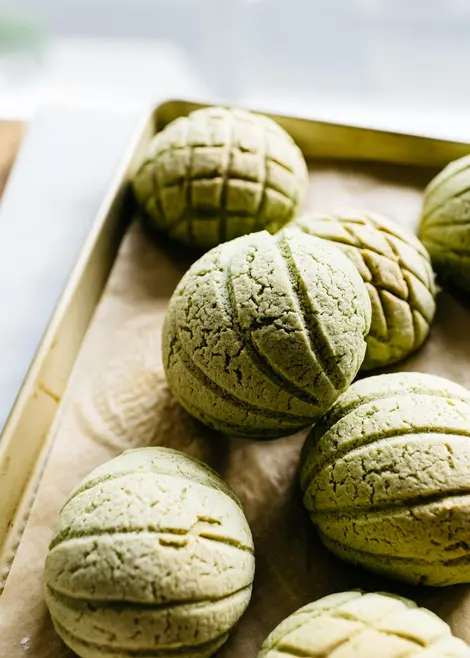 Melon pan au matcha Melon pan au matcha