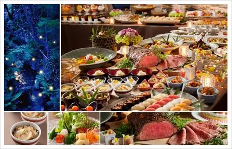 Aperçu de la formule buffet de l'hôtel Chinsanzo (Tokyo) sur le thème des lucioles Aperçu de la formule buffet de l'hôtel Chinsanzo (Tokyo) sur le thème des lucioles