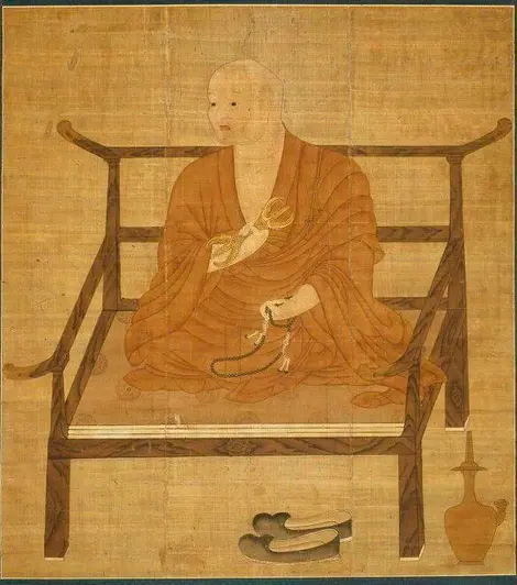 Portrait du moine Kûkai datant du 14e siècle Portrait du moine Kûkai datant du 14e siècle
