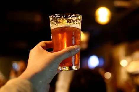 The beer gardens in Tokyo.