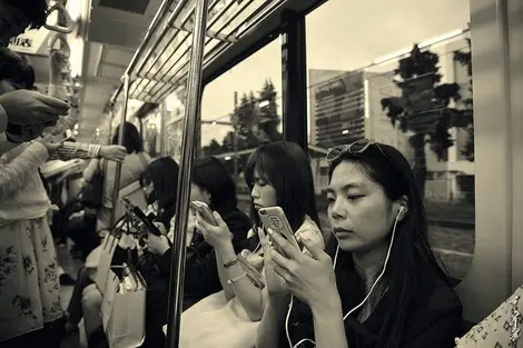 Dans le métro de Tokyo