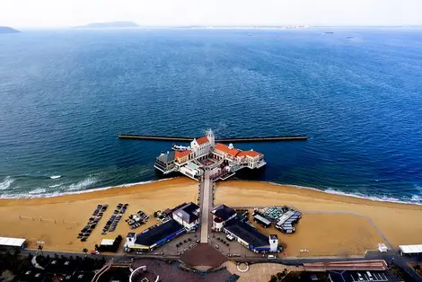 Vue aérienne du Momochi seaside park à Fukuoka