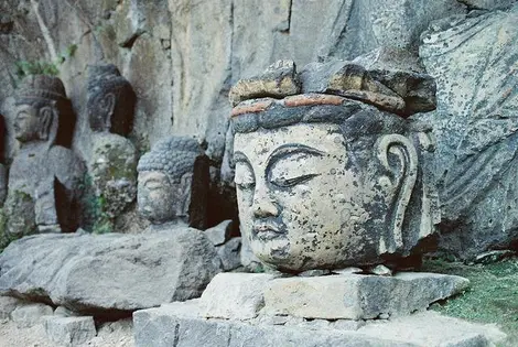 Détail d'un bouddha d'Usuki Détail d'un bouddha d'Usuki