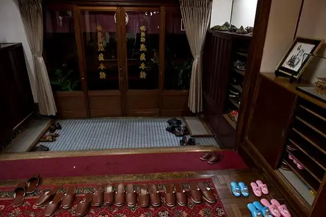 Genkan d'un ryokan de la région de Fukuoka Genkan d'un ryokan de la région de Fukuoka