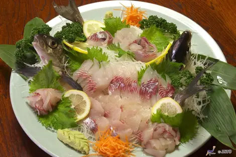Sashimi de truite, spécialité de Nagano Sashimi de truite, spécialité de Nagano