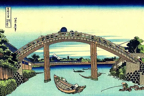 Sous le pont Mannen à Fukagawa Sous le pont Mannen à Fukagawa