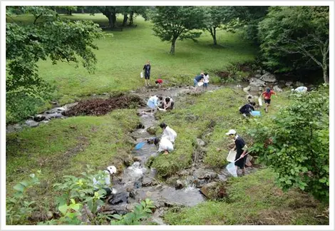 Partie de pêche au mont Hibayama en été