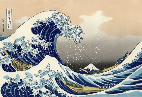 La Grande Vague de Kanagawa, l'une des "Trente-six vues du Mont Fuji", du peintre japonais Katsushika Hokusai La Grande Vague de Kanagawa, l'une des "Trente-six vues du Mont Fuji", du peintre japonais Katsushika Hokusai