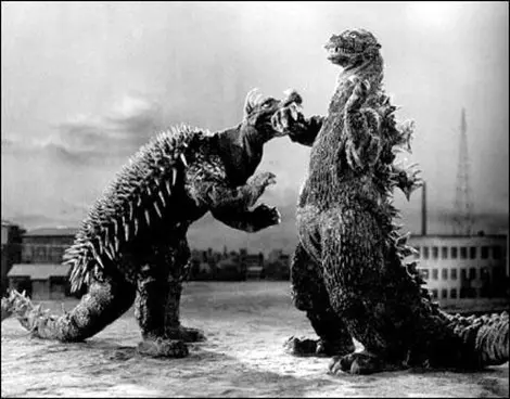 Godzilla face à Anguirus Godzilla face à Anguirus