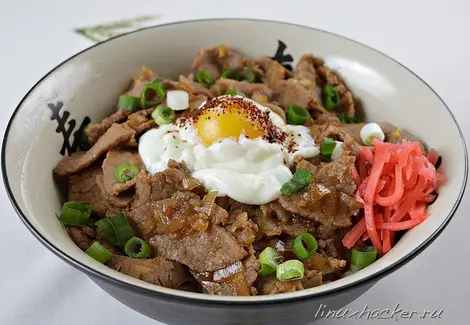 Gyudon seasoned with shichimi Gyudon seasoned with shichimi