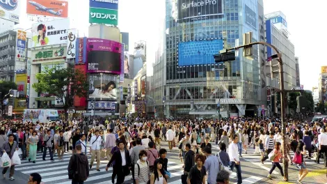 Scramble Crossing in Shibuya, Tokyo