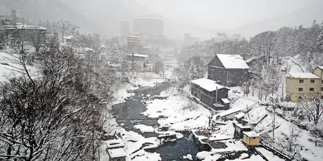 Le quartier Jozankei en hiver