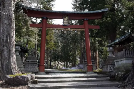 Le torii marquant l'entrée du sanctuaire Okamoto Otaki