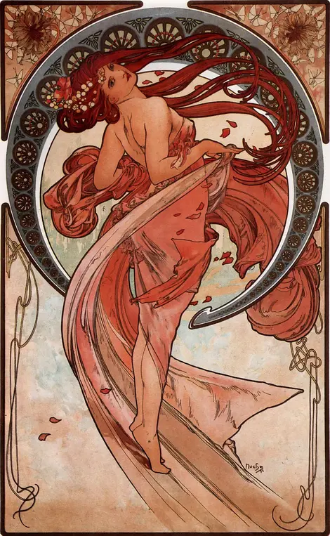 真作】【WISH】アルフォンス・ミュシャ Alphonse Mucha 「宵の
