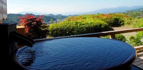 Hotel onsen avec vue sur le Mont Fuji