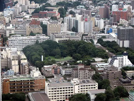 Vue de l'Université Keio de la Tour de Tokyo
