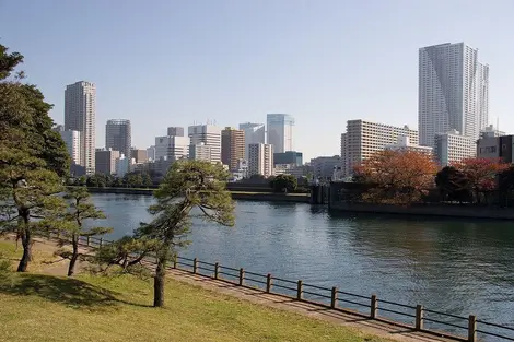 Le bassin d'eau de mer de Hamarikyu Le bassin d'eau de mer de Hamarikyu