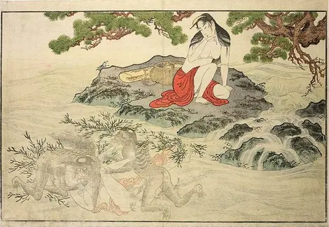 Estampe érotique de Utamaro: Ama et Kappa (1788) Estampe érotique de Utamaro: Ama et Kappa (1788)