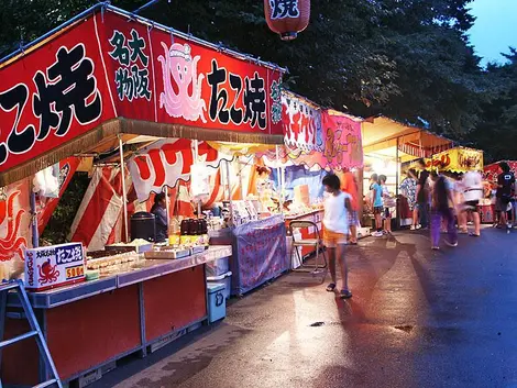 The street food stands of a festival The street food stands of a festival