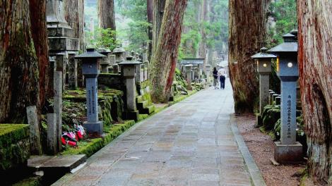 Tōrōdō, la avenida de lámparas de piedra en el cementerio Okuno-in de Kōyasan, Wakayama