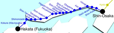 Mapa Sanyo Shinkansen Mapa Sanyo Shinkansen
