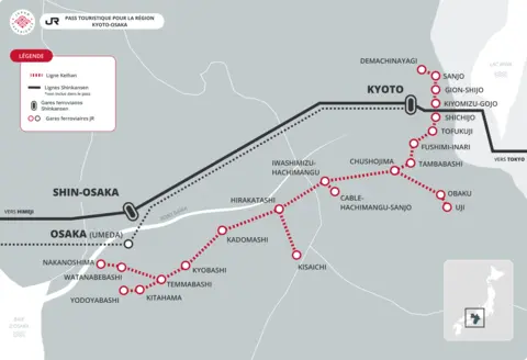 Carte touristique Kyoto-Osaka Carte touristique Kyoto-Osaka