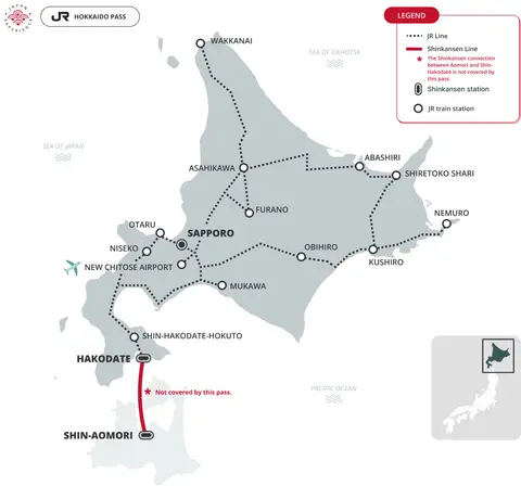 validity map JR Hokkaido Area Pass