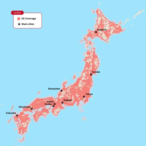 5G Japan Map