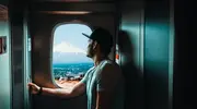 Un voyageur dans un Shinkansen regarde le Mont Fuji