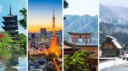 Photo montage de paysage japonais